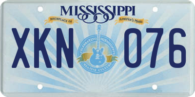MS license plate XKN076