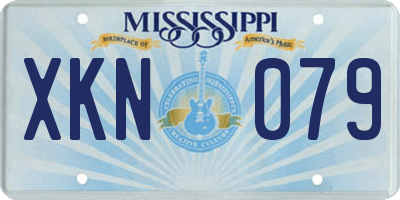 MS license plate XKN079