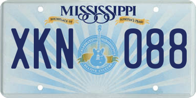 MS license plate XKN088