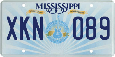 MS license plate XKN089