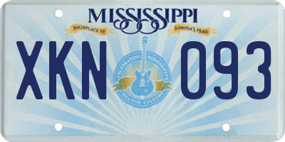 MS license plate XKN093