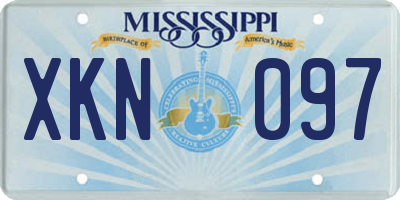 MS license plate XKN097