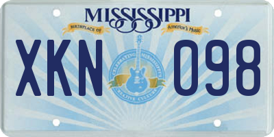 MS license plate XKN098