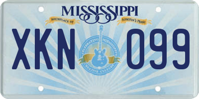 MS license plate XKN099
