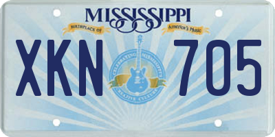 MS license plate XKN705