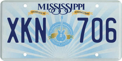 MS license plate XKN706