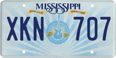 MS license plate XKN707