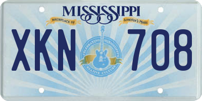 MS license plate XKN708