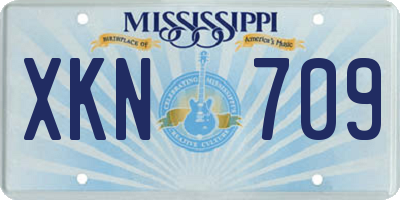 MS license plate XKN709