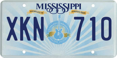 MS license plate XKN710