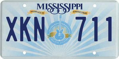 MS license plate XKN711
