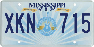 MS license plate XKN715