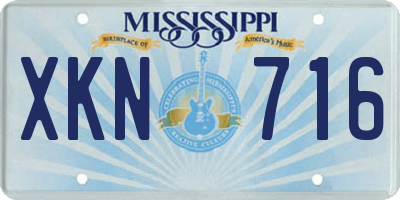 MS license plate XKN716