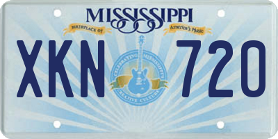 MS license plate XKN720