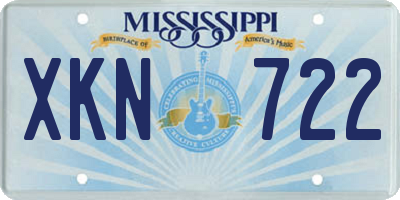 MS license plate XKN722