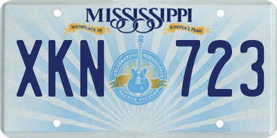 MS license plate XKN723