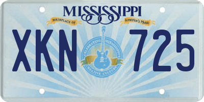 MS license plate XKN725