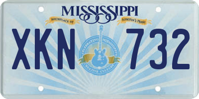 MS license plate XKN732