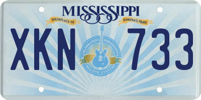 MS license plate XKN733