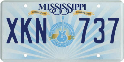 MS license plate XKN737