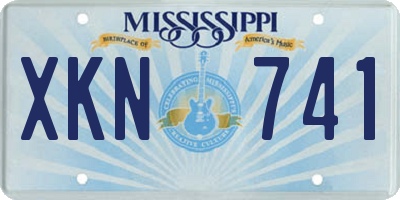 MS license plate XKN741