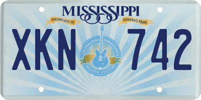 MS license plate XKN742