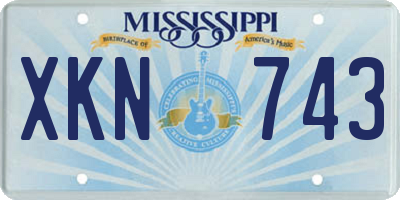MS license plate XKN743