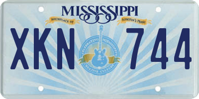 MS license plate XKN744
