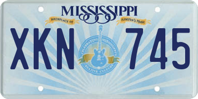 MS license plate XKN745