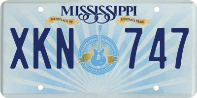 MS license plate XKN747