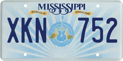 MS license plate XKN752