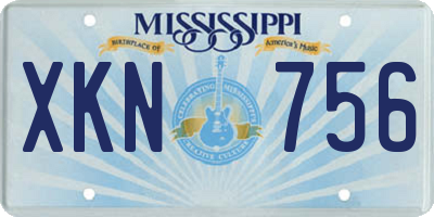 MS license plate XKN756