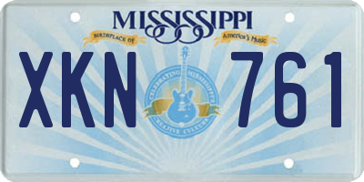MS license plate XKN761