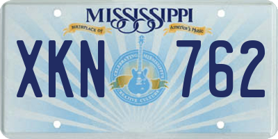 MS license plate XKN762