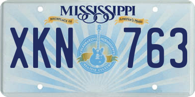 MS license plate XKN763