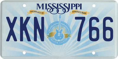 MS license plate XKN766