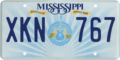 MS license plate XKN767