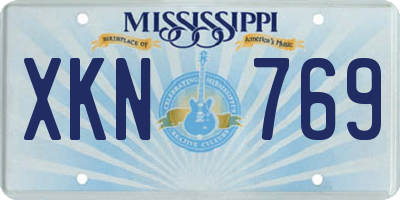 MS license plate XKN769