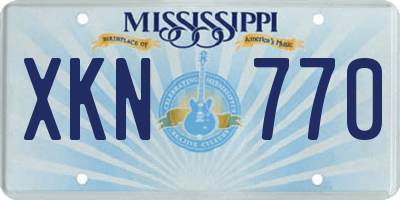 MS license plate XKN770