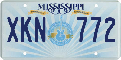 MS license plate XKN772