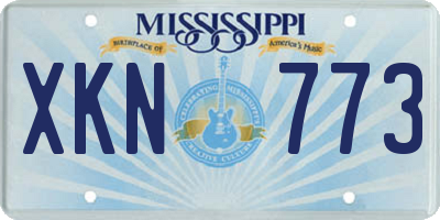 MS license plate XKN773
