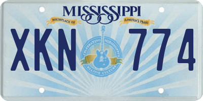 MS license plate XKN774