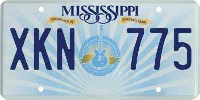 MS license plate XKN775