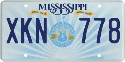 MS license plate XKN778