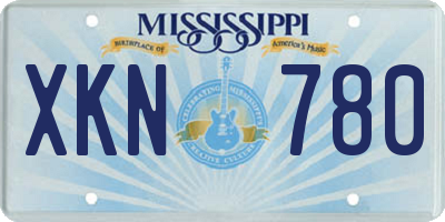 MS license plate XKN780