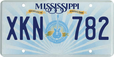 MS license plate XKN782