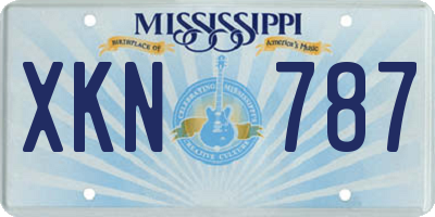 MS license plate XKN787