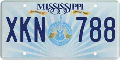 MS license plate XKN788
