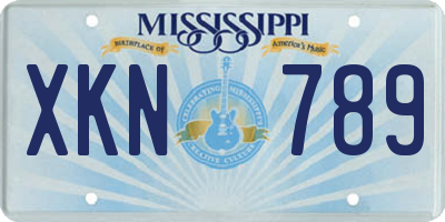 MS license plate XKN789