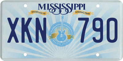 MS license plate XKN790